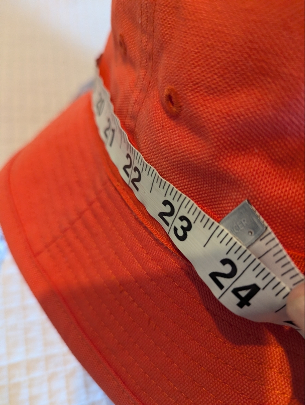 KANGOL Washed Orange Bucket Hat with Blue Kangaroo Embroidery Large - Picture 5 of 5
